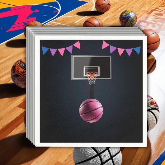 Pink Basketball Baby shower Party Servet