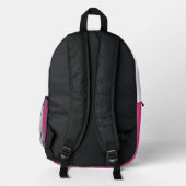 Pink Basketball Backpack School Sports Team Player Bedrukte Rugzak (Achterkant)
