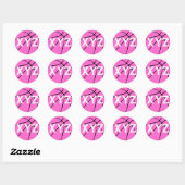 Pink Basketball Custom School Letters of Number Ronde Sticker (Vel)
