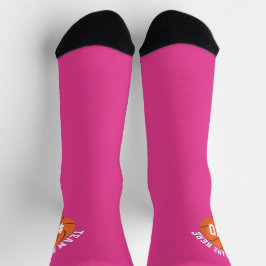 Pink Basketball Socks Team Player Sports Birthday Sokken