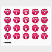 Pink Basketball Sticker Sportkinderen Birthday Par (Vel)