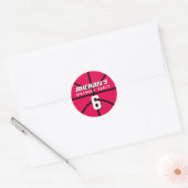 Pink Basketball Sticker Sportkinderen Birthday Par (Envelop)