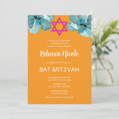 Pink Bat Mitswa QR-code Kaart (Staand voorkant)