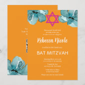 Pink Bat Mitswa QR-code Kaart (Voorkant / Achterkant)