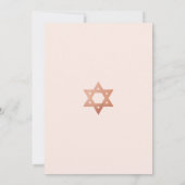 Pink Bat Mitzvah Simple Rose Gold Star of David Kaart (Achterkant)