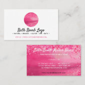 Pink Bath-bom Visitekaartje (Voorkant / Achterkant)