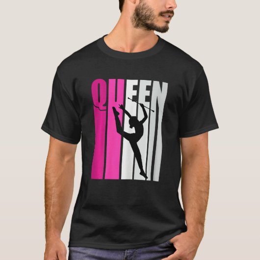 Pink Baton Twirling Gymnast Queen Gymnastics Daugh T-shirt (Voorkant)