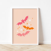 Pink Bats Halloween Poster