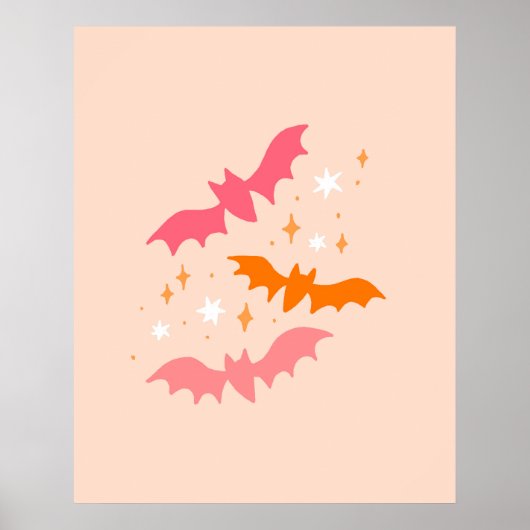 Pink Bats Halloween Poster (Voorkant)
