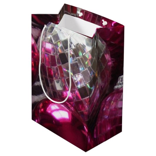 Pink Baubles cadeaubon medium Medium Cadeauzakje (Achterkant Gekanteld)