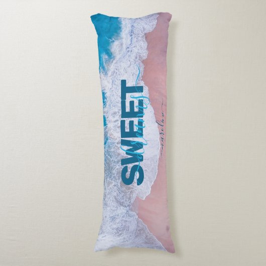 Pink Beach Bermuda gepersonaliseerd Lichaamskussen (Voorkant Verticaal)