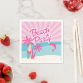 Pink Beach Palm Birthday Servet (Insitu)