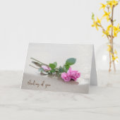 Pink Beach Rozen Denken aan jou Kaart (Gele Bloem)