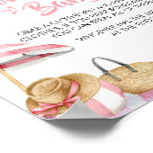 Pink Beach Summer Baby shower zeg geen Baby Poster (Hoek)