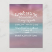 Pink Beach Sunset Celebration of Life Briefkaart (Voorkant)