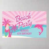 Pink Beach Verjaardag Poster (Voorkant)