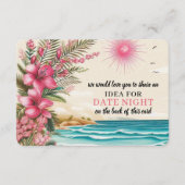 Pink Beach Wedding Shower Informatiekaartje (Voorkant)