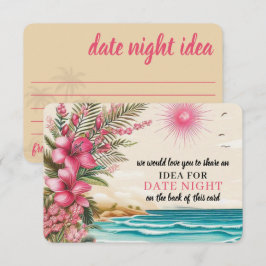 Pink Beach Wedding Shower Informatiekaartje