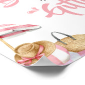 Pink Beach Zomer Baby shower Boeken en geschenken Poster (Hoek)