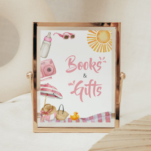 Pink Beach Zomer Baby shower Boeken en geschenken Poster