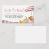 Pink Beach Zomer Baby shower Boeken voor Baby Informatiekaartje (Voorkant / Achterkant)