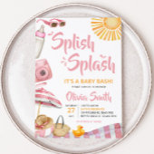 Pink Beach Zomer Baby shower Kaart