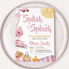Pink Beach Zomer Baby shower Kaart