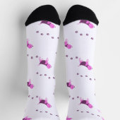 PINK BEAGLE DOG ART PUPPY PAW PRINTS NAME WHITE SOKKEN (Top)