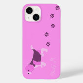 PINK BEAGLE DOG OP PINK MET MUDDY PAW PRINT NAME Case-Mate iPhone CASE (Achterkant)