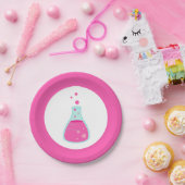 Pink Beaker Science Party Papieren Bordje (Feest)