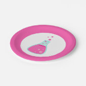 Pink Beaker Science Party Papieren Bordje (Gekanteld)