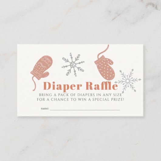 Pink Beanie Boy Baby shower Luier Raffle Ticket Informatiekaartje (Voorkant)