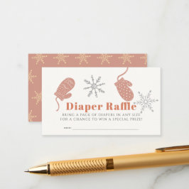 Pink Beanie Boy Baby shower Luier Raffle Ticket Informatiekaartje