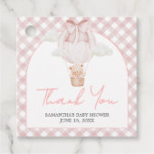 Pink Bear Bearly Wait Baby Shower  Bedankjes Labels (Voorkant)