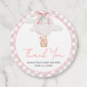 Pink Bear Bearly Wait Baby Shower  Bedankjes Labels (Voorkant)