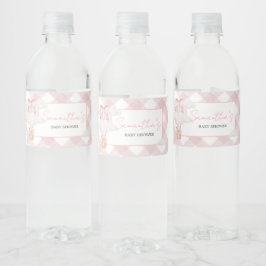 Pink Bear Bearly Wait Baby Shower Waterfles Etiket