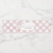 Pink Bear Bearly Wait Baby Shower Waterfles Etiket (Enkel label)