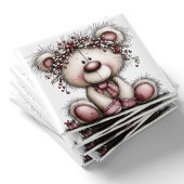 Pink Bear Christmas Berries | Christmas Magnet