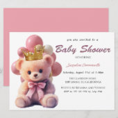 Pink Bear Gold Crown It's A Girl (Voorkant / Achterkant)