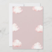 Pink Bear Heaven Sent Balloon Baby Shower Invite Kaart (Achterkant)