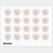 Pink Bear Pastel Airplane Balloon  Ronde Sticker (Vel)