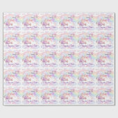 Pink Bear Pastel Airplane hearts Cadeaupapier (Vlak)