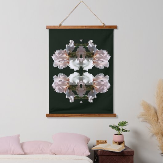 Pink Bearded Iris Flower Abstract Hangend Wandkleed (Slaapkamer)