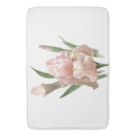 Pink Bearded Iris Flower Botanical Design Badmat (Voorkant Verticaal)