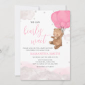 Pink Bearly Wait-Baby shower Kaart (Voorkant)