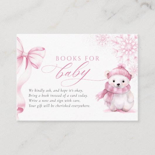 Pink Bearly Wait Books for Baby Card Informatiekaartje (Voorkant)