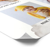 Pink Beary First Birthday Photo Timeline Poster (Hoek)