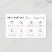 Pink Beauty Aftercare Instructies voor Tattoo Visitekaartje (Achterkant)