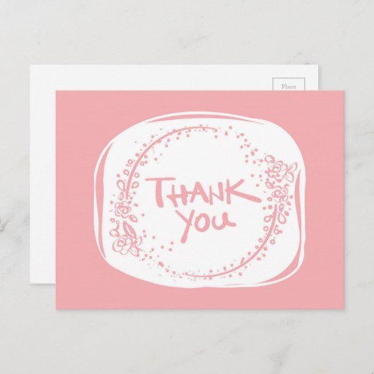 PINK bedankt kaart (Voorkant / Achterkant)