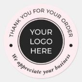 PInk Bedankt voor je bestelling Ronde Sticker (Voorkant)